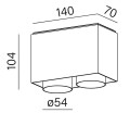 Oprawa natynkowa AQFORM VYRO x2 square LED 230V
