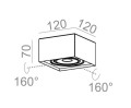 Oprawa natynkowa AQform SQUARES 70x1 QRLED lens 230V M930 34' Phase-Control kolor biały - OPRAWA POEKSPOZYCYJNA 