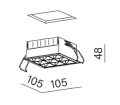 Oprawa wpuszczana AQFORM RAFTER points 11 SQ LED trim 32° 