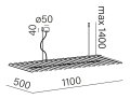 Oprawa zwieszana AQFORM AQfelt WAVE RAFTER points 86 LED M930 section