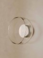 Kinkiet / Lampa ścienna Aromas Ipon czarny śr. 20 cm szkło transparentne