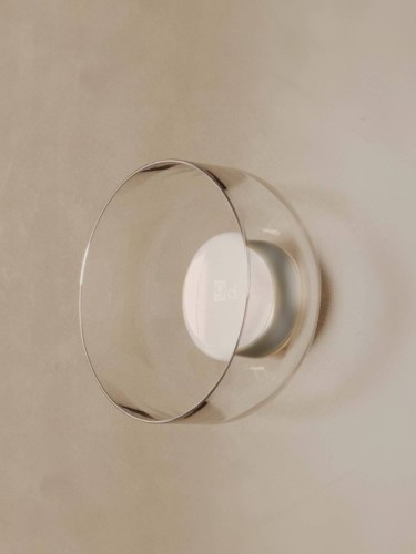 Kinkiet / Lampa ścienna Aromas Ipon czarny śr. 20 cm szkło transparentne