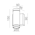 Kinkiet zewnętrzny AQForm Pex Up&Down LED 230V 3000K Hermetic Wall Antracyt Struktura - OPRAWA POEKSPOZYCYJNA