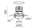 Oprawa wpuszczana AQFORM LEDROUND move L930 31° 